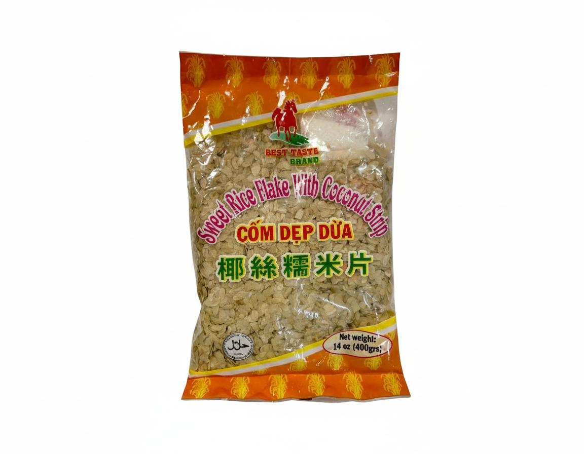 Best Taste Brand Sweet Rice Flake with Coconut Strip Com Dep Dua