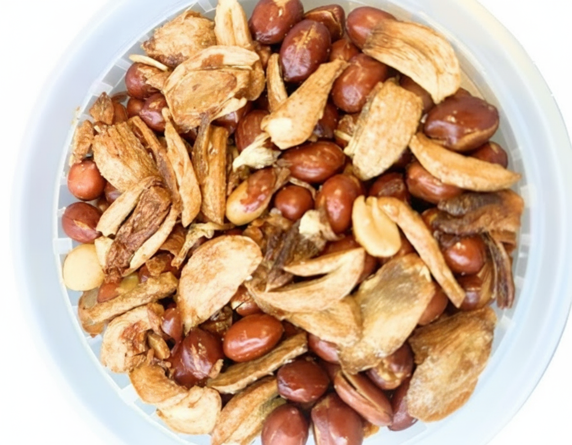 Assorted roasted nuts in a bowl with 'Mayo Filipino Store' logo.