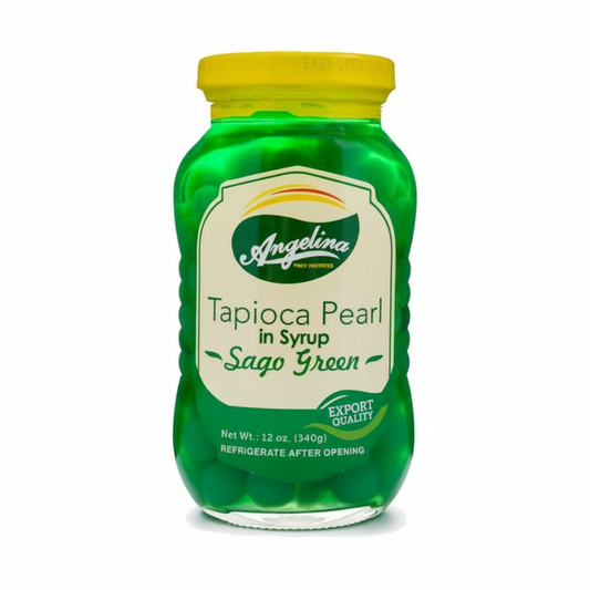 Angelina Tapioca Pearl in Syrup Sago Green 340g
