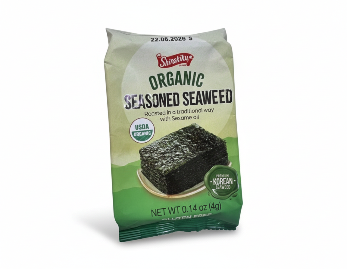 Shirakiku Organic Seasoned Premium Korean Seaweed 4g