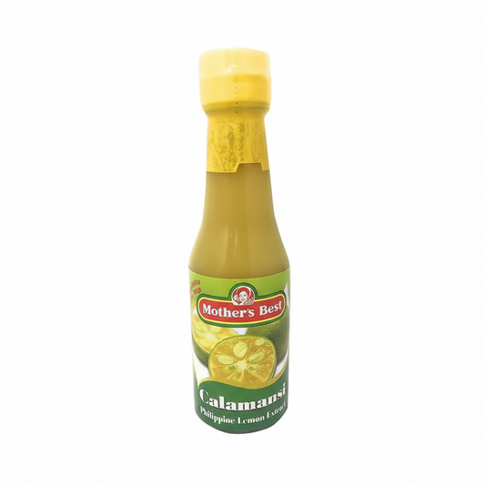 Bottle of Mothers Best calamansi juice on a white background