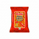Packaging of Oishi Prawn Crackers Spicy Flavor on a white background