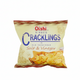 Bag of Oishi Ribbed Cracklings in Old Fashioned Salt & Vinegar flavor on a white background