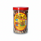 Jar of Junior Stik-O chocolate wafer sticks with a colorful label on a white background.