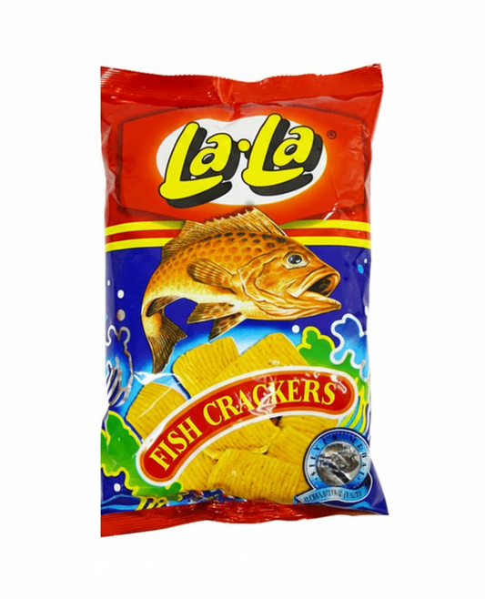 La La Fish Crackers packaging on a white background