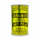 Can of Senorita brand cooked dry peas on a white background