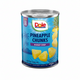 Can of Dole pineapple chunks on a white background