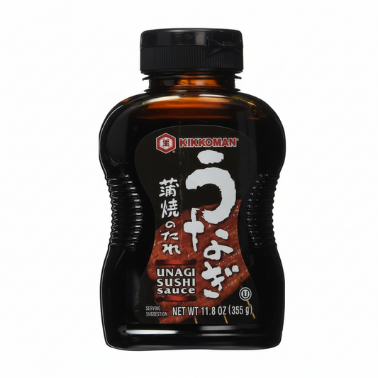 Kikkoman Unagi Sushi Sauce bottle on a white background