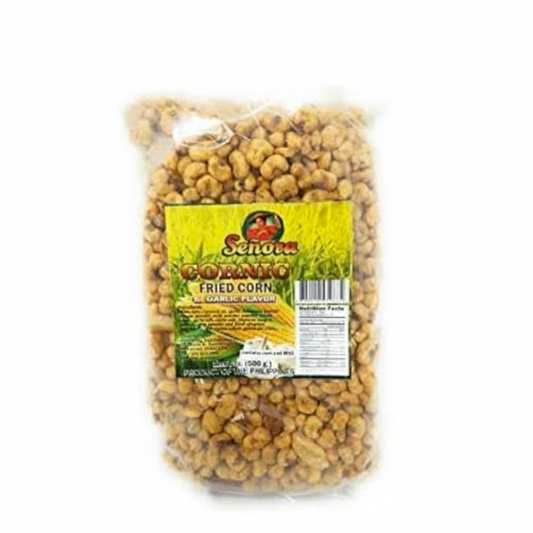 Packaged fried corn with a label on a white background, featuring the brand 'Emilio'.
