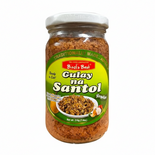 Jar of Gulay na Santol with a green label on a white background