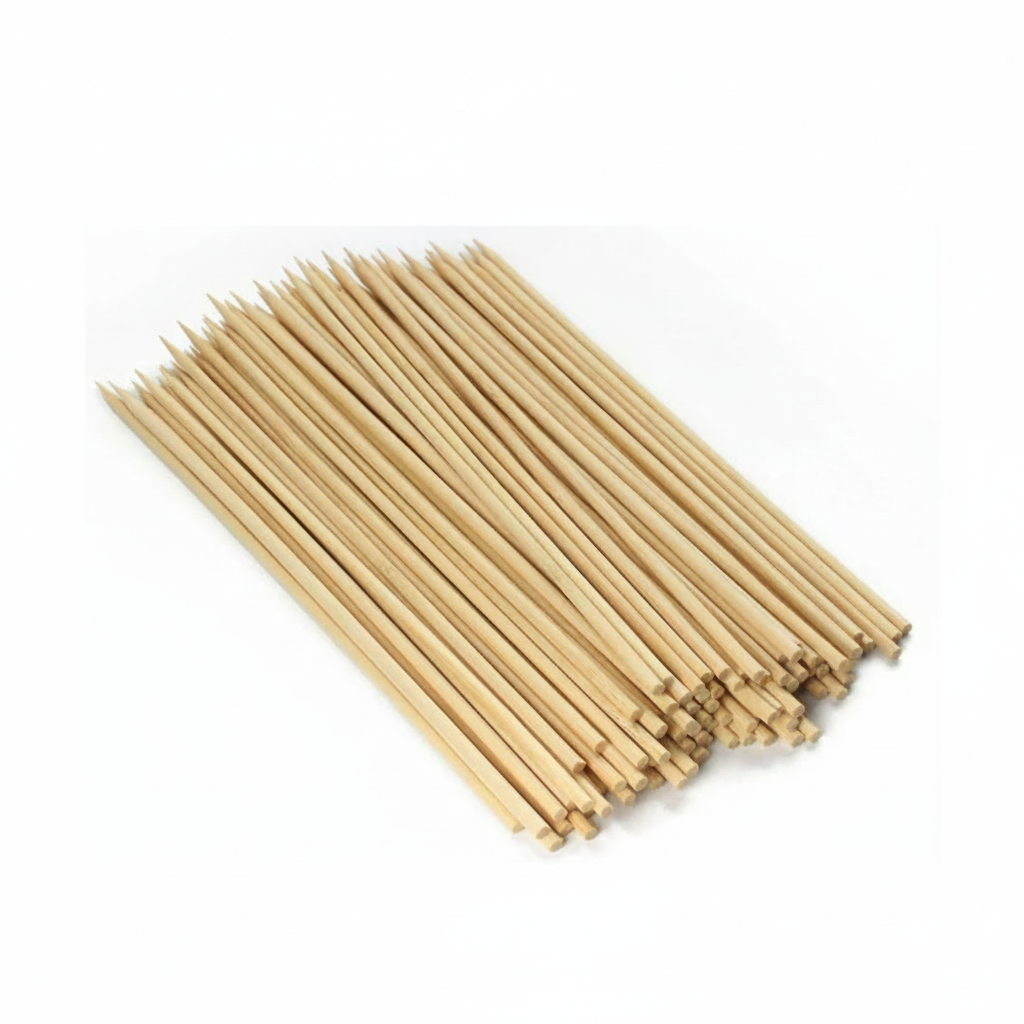 Bamboo skewers on a white background with 'Mayo Filipino Store' logo.