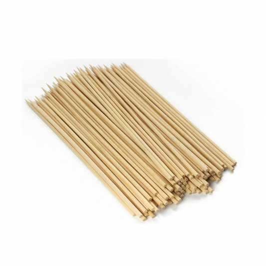 Bamboo skewers on a white background with 'Mayo Filipino Store' logo.