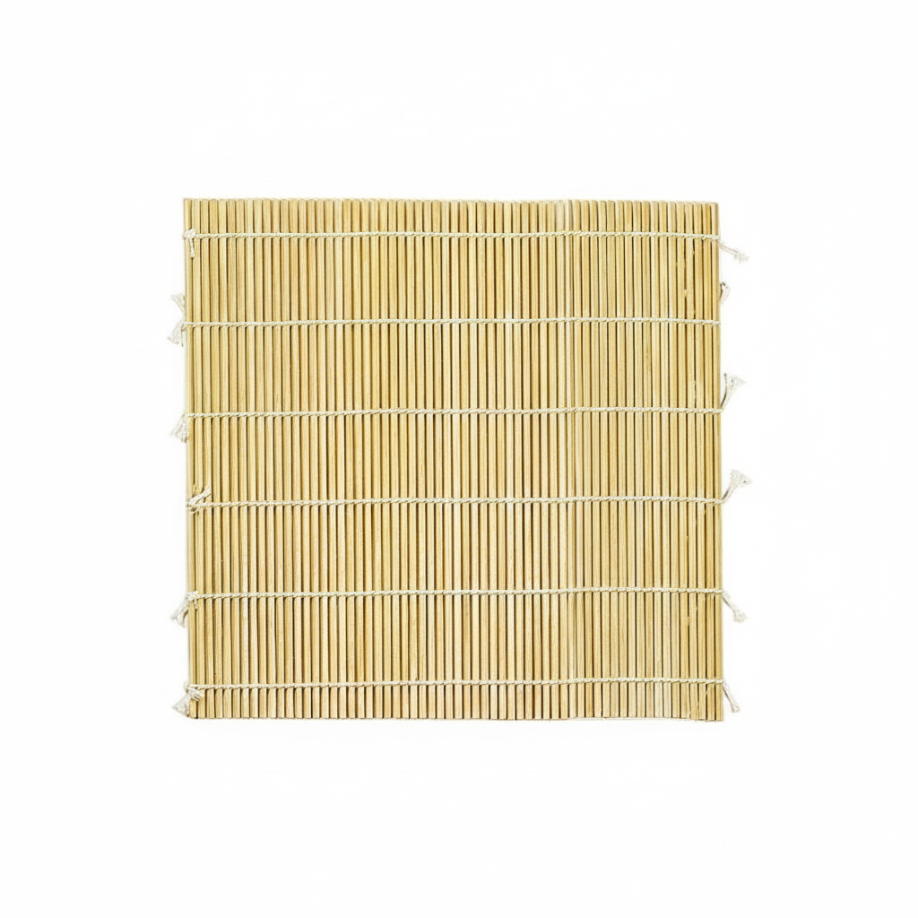 Bamboo mat with a grid pattern on a white background, featuring the logo of 'Moyo Filipino Store'.