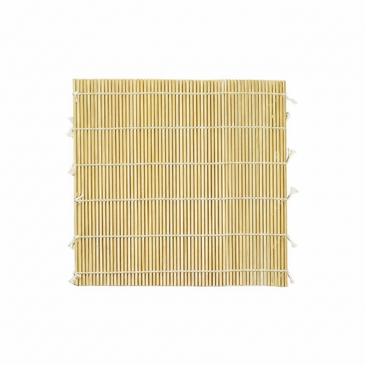 Bamboo mat with a grid pattern on a white background, featuring the logo of 'Moyo Filipino Store'.