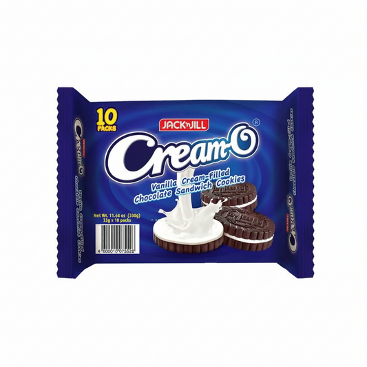 Packaging of Jack 'n Jill Cream-O cookies on a white background