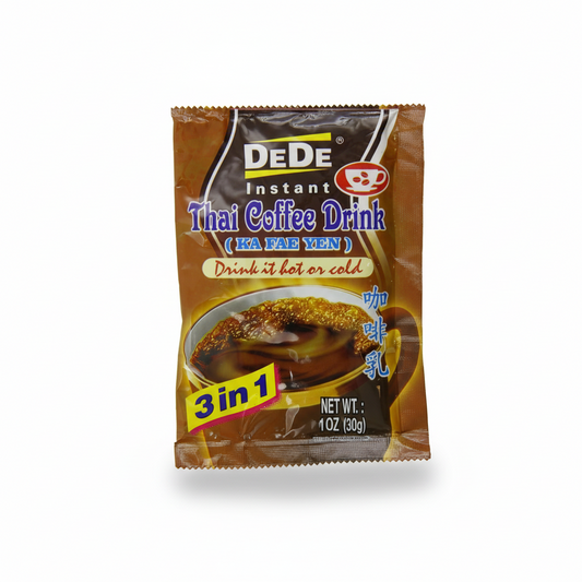 Dede Instant Thai Coffee Drink package on a white background