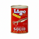 Ligo brand squid can on a white background