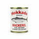 Can of Hokkaido Brand Mackerel with a fish illustration on a white background