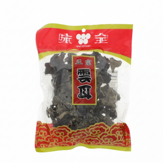 Packaged dried seaweed with red and yellow label on a white background
