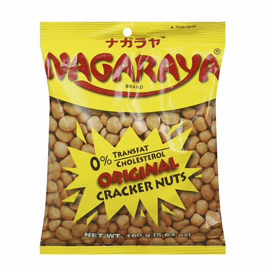 Package of Nagaraya Original Cracker Nuts with yellow and red design on a white background