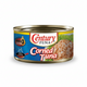 Can of Century Corned Tuna with label on a white background