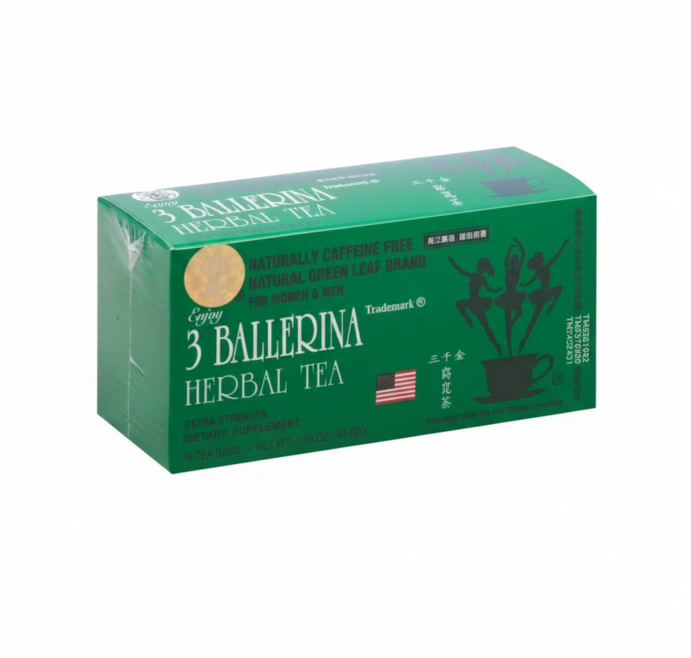 Box of 3 Ballerina Herbal Tea on a white background