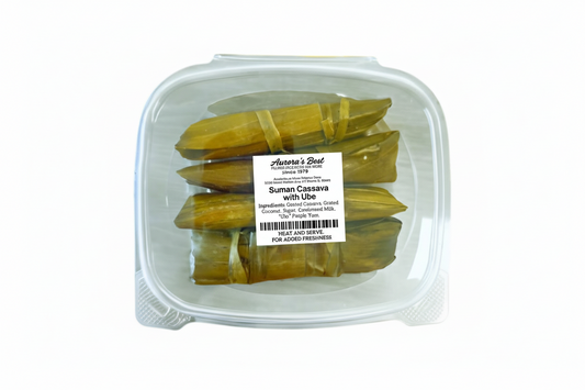 suman with ube inside, labeled 'Aurora's Best'